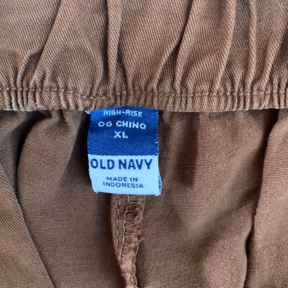Old Navy High-Rise OG Chino Pants XL Brown Cargo Style Stretch - Picture 7 of 11